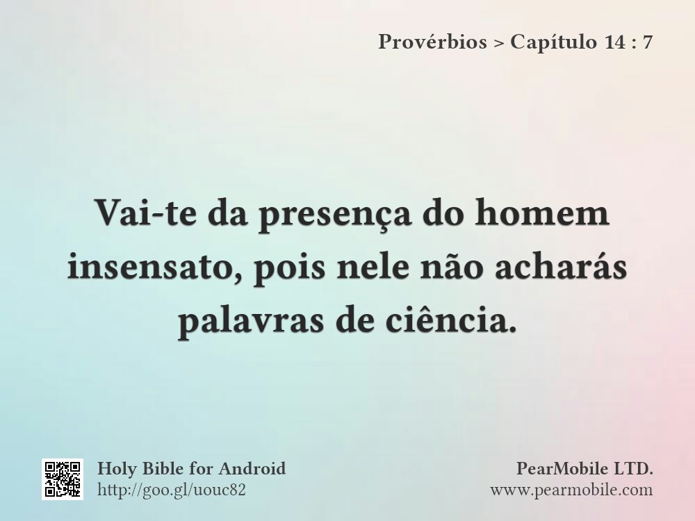 Provérbios, Capítulo 14:7